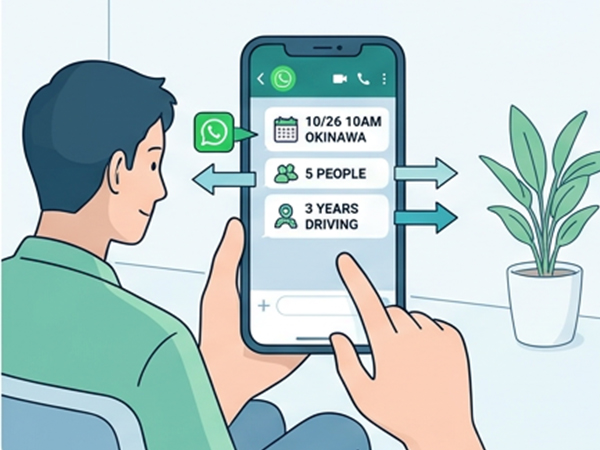Okinawa rental car booking via WhatsApp or LINE