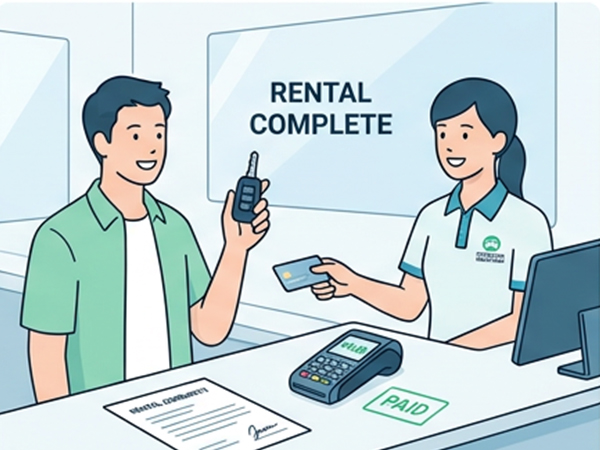 Okinawa rental car payment by cash or credit card